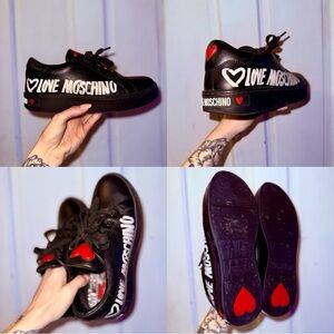 Love Moschino Black Heart Logo Sneakers – Size 39 (Worn Once!)